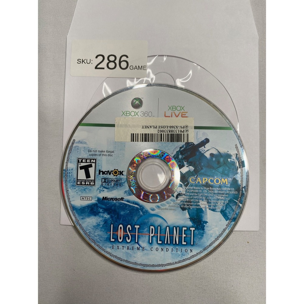 Lost Planet Extreme Condition Xbox 360 Capcom Video Game Disc Only